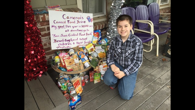 Boy trying to collect 10000 cans of food for needy families - ABC10.com