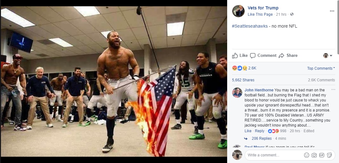 Verify Did The Seattle Seahawks Burn An American Flag In Their Locker Room 